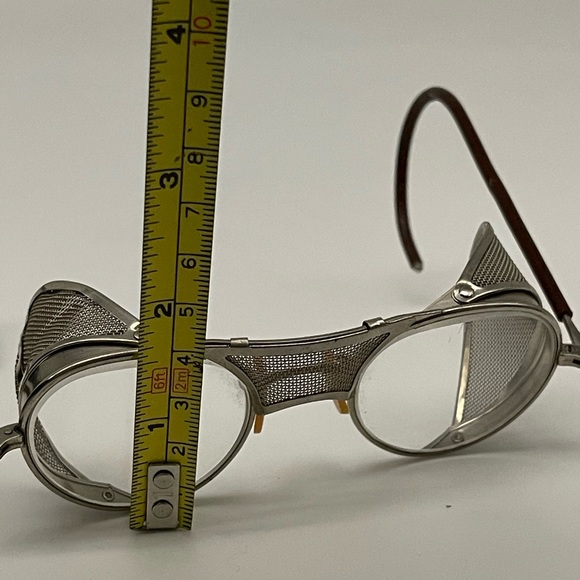 VINTAGE BAUSCH & LOMB STEAMPUNK MOTORCYCLE SAFETY GOGGLE CLEAR FOLDING GLASSES - Picture 2 of 16